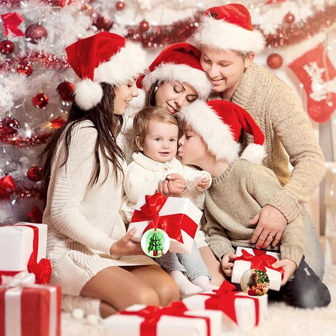 Personalized Christmas Ornaments 2025 Add Photo Text Custom Wood Xmas Tree Hanging Ornament Decoration Gift for Couples Family Birthday Wedding Engagement