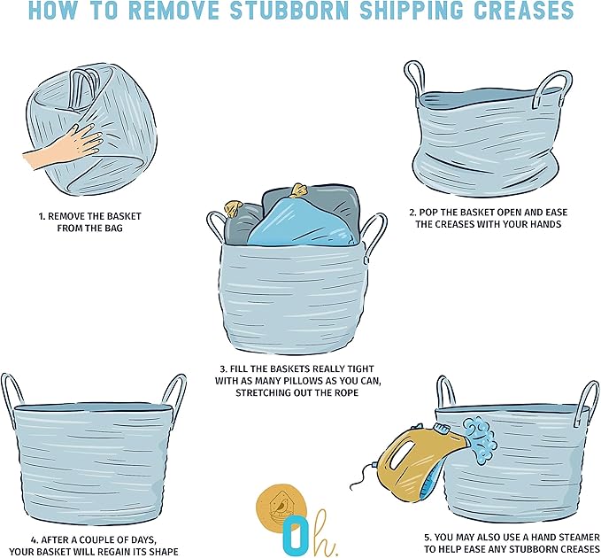 OrganiHaus Yellow Basket for Shelves, Decorative Cloth for Organizing, Cotton Rope Storage Basket for Toys, Small Woven Baskets for Storage