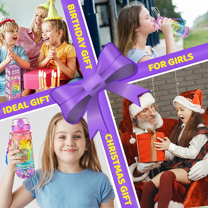 EDSPORTSHOUSE Decorate Your Own Water Bottle Kits for Girls Age 4-6-8-10,Unicorn Painting Crafts,Fun Arts and Crafts Gifts Toys for Girls Birthday Christmas(Unicorn)