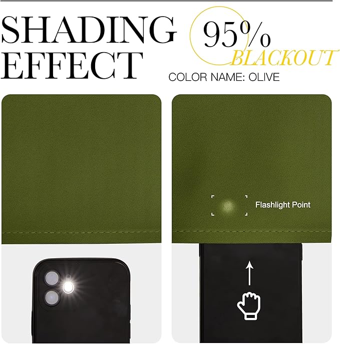 NICETOWN Short Blackout Curtains for Kitchen Window - Grommet Room Darkening Voice Reducing Solid Thermal Curtains & Drapes for Small Windows, Olive, W34 x L50, 2 Panels