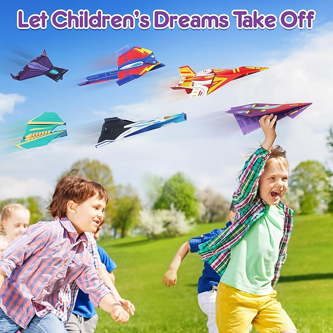 Mocoosy 320 Sheets Origami Kit for Kids Ages 5-8 9-12, Paper Airplane Kit, Color Folding Paper Set with Origami Book, Art & Craft for Boys Girls, Travel Game Airplane Car Road Trip Activity Toy Gifts