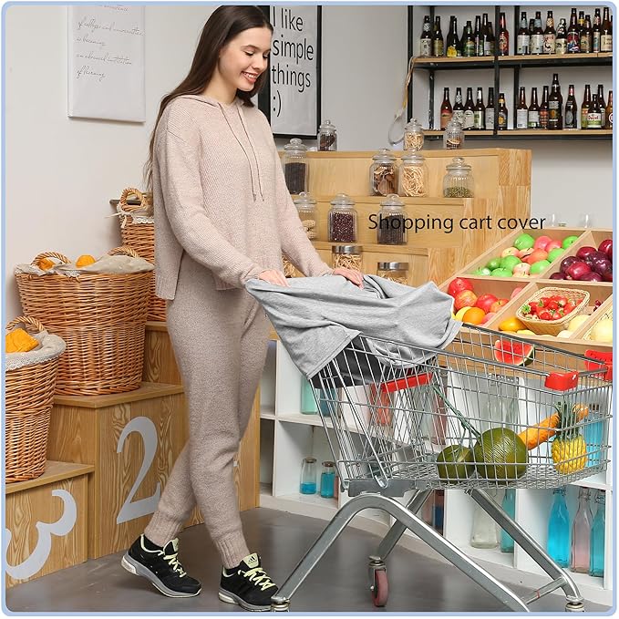 Car Seat Covers Baby - Multi-use Cover Carseat Canopy, Breathable Breastfeeding Cover, Car Seat Covers for Bbies, Boys & Girls Shower Gifts (Knit Grey)