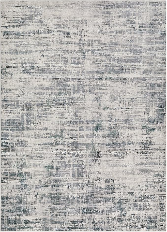 Area Rug for Living Room: 3x5 Washable Neutral Abstract Modern Soft Rugs Non Slip Indoor Floor Stain Resistant Carpet for Bedroom Dining Room Office Nursery - Gray
