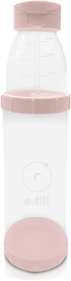 Re-Fill Powder Container To-Go, 2-Compartment Powder Travel Dispenser with Measurements - Powder Container for Protein Powder or Pre-Workout to use On-The-Go (Pink)