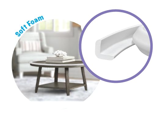 Kidkusion Baby Proof Edge Guards for Safety | Made in The USA | 44 Feet | Off White | Edge Protectors for Furniture, Tables, Fireplaces | Heavy Duty Tape Included