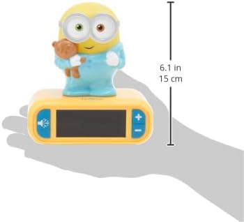 LEXiBOOK - Minions - Bob Digital Alarm Clock with Night Light - Snooze Function - Minions Sound Effects - for Children/Kids - Luminous Clock with Bob, Yellow/Blue - RL800DES