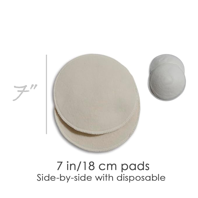 Soothingly Soft Merino Wool Nursing Pads, Style Softline, Extra Thickness, 7 in. Diameter