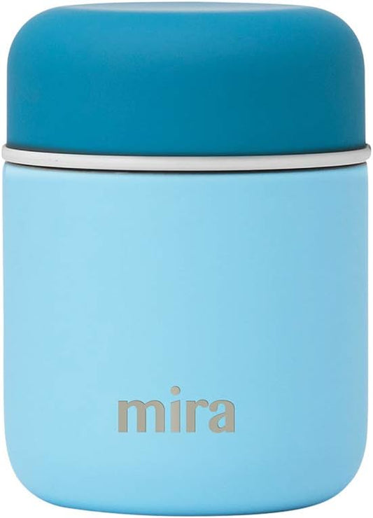 MIRA 9oz Insulated Food Jar Thermo for Hot Food & Soup, Compact Stainless Steel Vacuum Lunch Container - Sky Blue