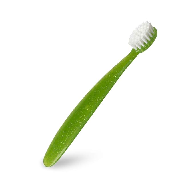 RADIUS Toddler Toothbrush and Toothpaste Bundle for Kids, 2 Pack Totz Extra Soft Brush in Blue and Green Sparkle and 1 Count Dragon Fruit Toothpaste, for Children 18 Months and Up