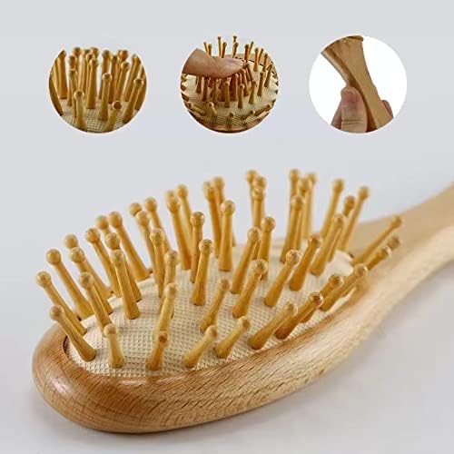 PandaEar Baby Hair Brush and Comb Set for Newborn| Natural Wooden Hairbrush with Soft Goat Bristles, Pear Wood Comb and Wooden Massage Brush for Infant, Toddler, Kids