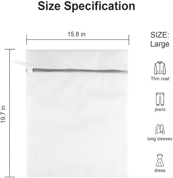 3Pack Large Honeycomb Lingerie Bags with Hanging Loop by MDSXO for Washing Delicates 16 * 20 inch