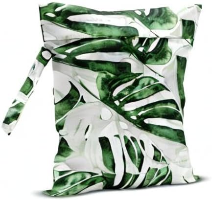 Wet Bag, Wet Dry Bag, Wet Bag for Swimsuit, Travel, Beach, Pool, Diapers, Dirty Yoga Gym Clothes, Makeup Bag, Waterproof Tropical Palm Leaves Decor Jungle Palm Leaf Favors