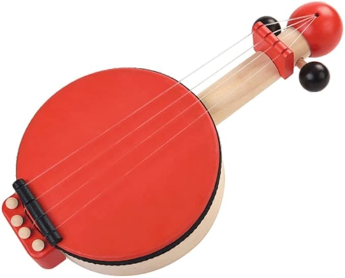 PlanToys Wooden Banjo Musical Toy Stringed Instrument (6411) | Sustainably Made from Rubberwood and Non-Toxic Paints and Dyes