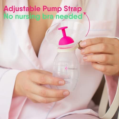 NatureBond Silicone Breast Pump with lid, Stopper, Strap, Pouch. Breastfeeding Essential Premium All in 1 Set. 3.4oz 100ml (Premium All-in-ONE)