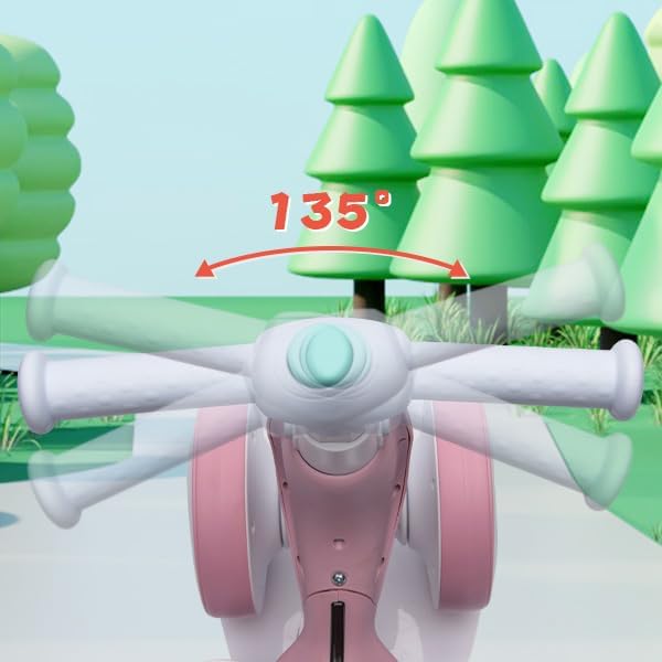 6V Electric Baby Balance Bike with Bubble Machine,4 in 1 Toddler Balance Bike w/Remote Control for 1 Year Old Boys Girls Kids Bubble Bike Ride on Toys w/Powered Motor,Music,LED Lights (Pink)