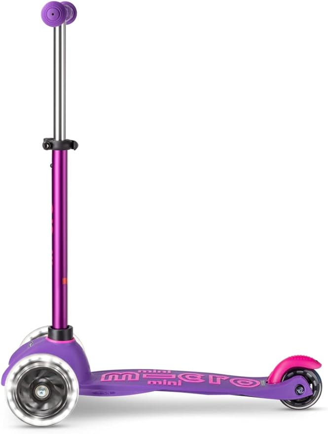 Micro Kickboard Mini Deluxe LED Three-Wheeled Lean-to-Steer Swiss-Designed Micro Scooter