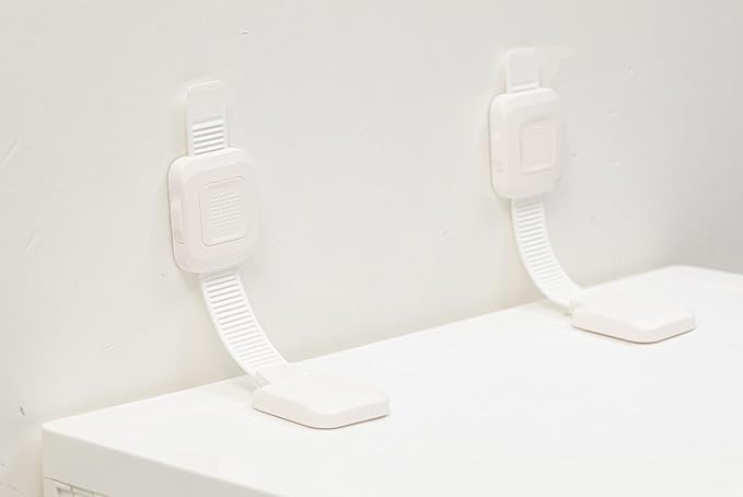 YEYA Upgraded No Drill Furniture Anchors for Baby Proofing, Anti-Tip Adjustable Straps, 2 Pack