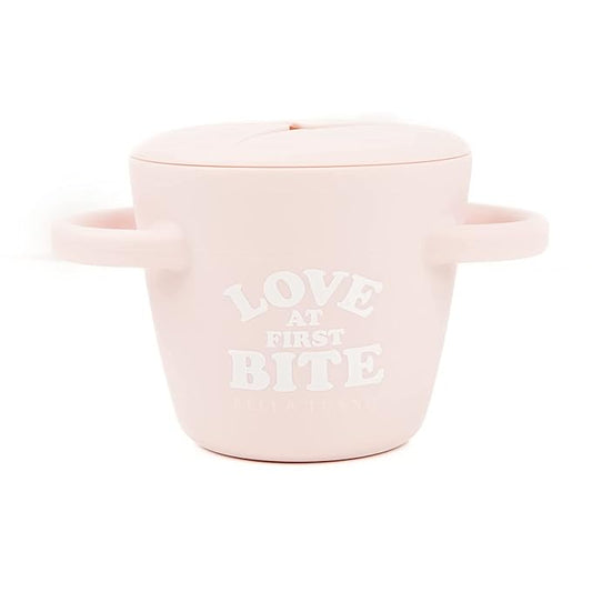 Bella Tunno Snack Cups for Toddlers, Silicone Spill Proof Food Container with Lid, Babies & Kids 6-12 Months, Love First Bite