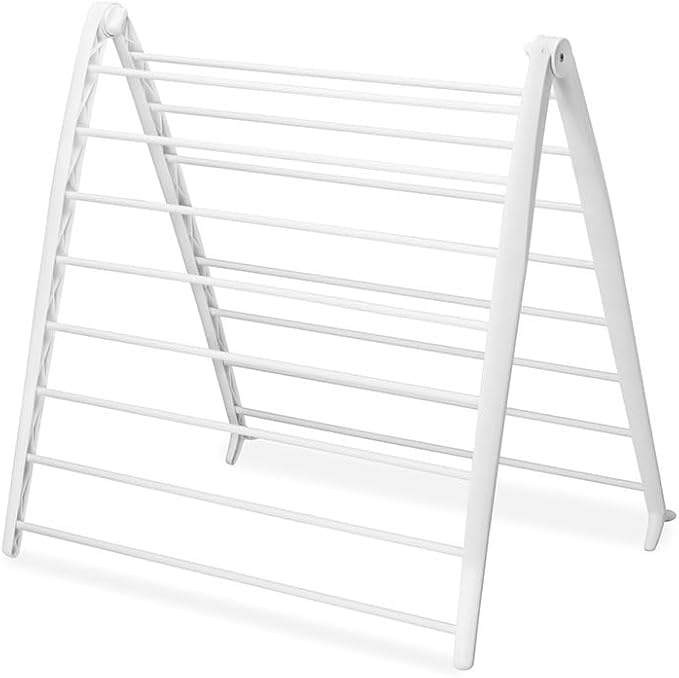Whitmor Spacemaker Folding Drying Rack, Freestanding Indoor Clothes Dryer, Space Saving Compact Design, 6"L x 26"W x 51.5"H, White
