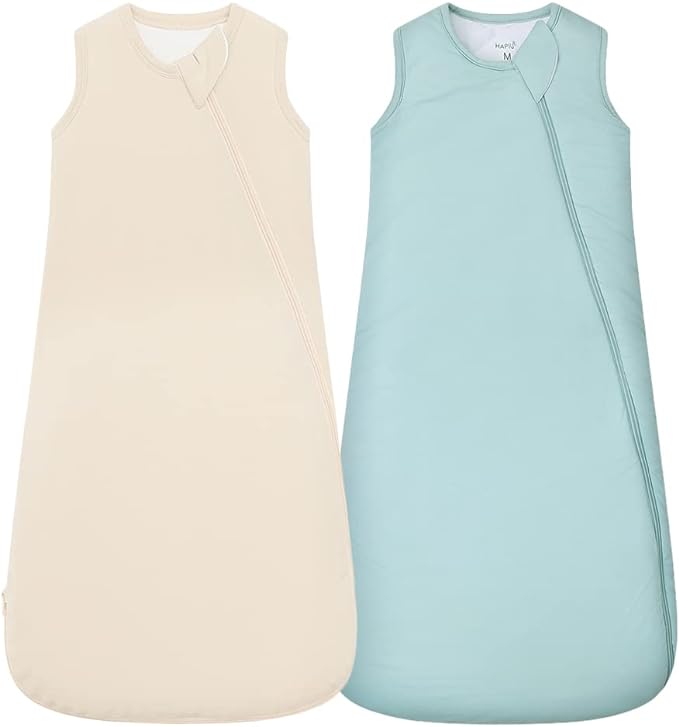 HAPIU Unisex Rayon Made from Bamboo Baby Sleep Sack TOG 1.0, 2-Way Zipper YKK, Wearable Blanket Baby
