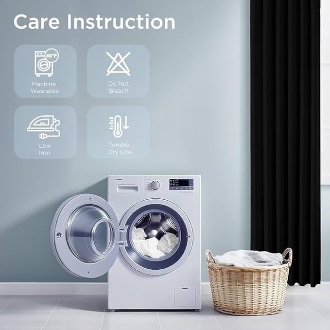 Joydeco 72 Inch Blackout Curtains for Bedroom, Thermal Insulated Black Out Curtains, Room Darkening Drapes for Living Room Window Rod Pocket Back Tab (W37 x L72 Inch, Black)