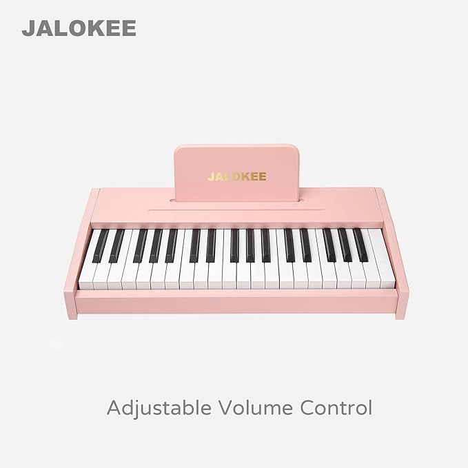 Kids Piano Keyboard, Digital Piano for Kids, Music Educational Instrument Toy, Wood Toy for 3+ Girls and Boys (Pink, 37 Keys)