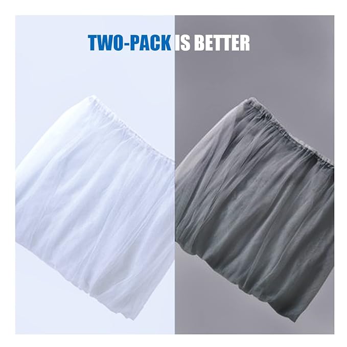Mosquito Net for Stroller - Protective 2Packs Perfect Bug Net for Strollers, Bassinets, Cradles, Playards,Pack N Plays and Portable Mini Crib (White+Grey)