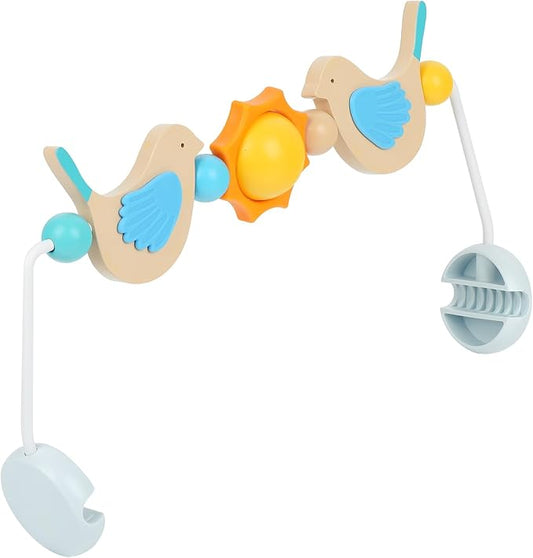 IMPRESA Wooden Baby Arch Toy Attachment Compatible with Baby Bjorn Bouncer, Bird Design to Stimulate Motor Skills, Durable Wooden Toy Bar, Easy to Use Bouncer Accessories