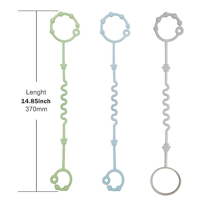 Toy Straps for Baby,RTMOK Silicone Setpacifier Clip,Applies to Car Seat Toy,Teether Toy,High Chair,Stroller Accessories,Baby Toy Clips,Cribs,Rocking Chair
