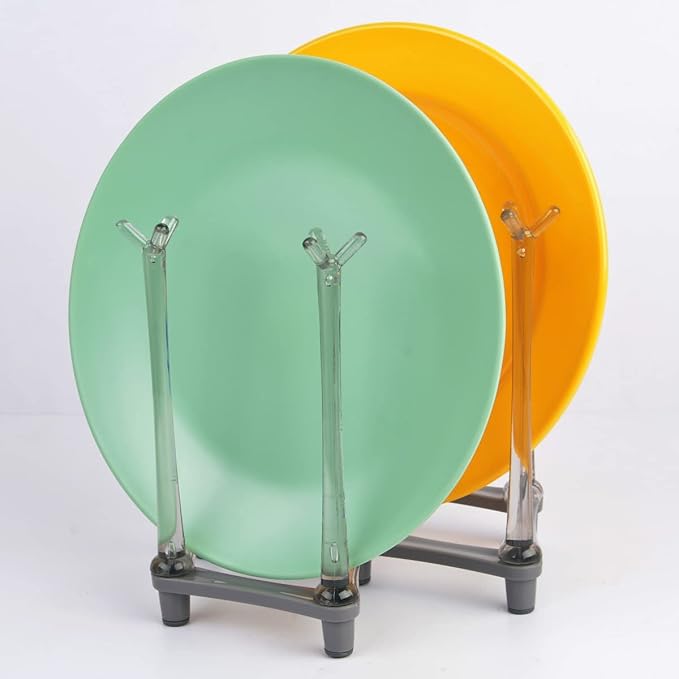 Retractable Cup Drying Rack, Drinking Glass Drainer Stand, Baby Bottle & Sports Bottle Draining Organizer, Countertop Mug Tree, Mugs Tea Cups Storage Rack with Non-Slip Bottom, PP Material, Gray-1 Pcs