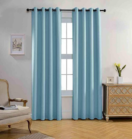MIUCO Blackout Curtains Room Darkening Curtains Textured Grommet Panels for Living Room 2 Panels 52x84 Inch Long Sky Blue