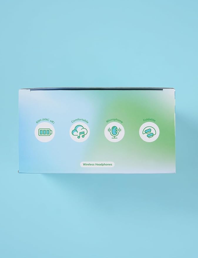 iClever BTH20 Active Noise Cancelling Headphones for Kids, 60H Play Time,Type C Fast Charging, Safe Volume 80dBA, Bluetooth5.4, Award-Winning Kids Headphones Wireless for iPad Tablet Airplane, Blue