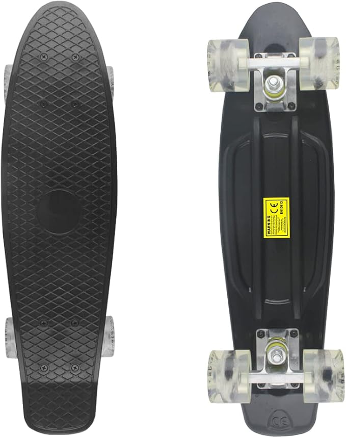 Skateboards Complete 22 Inch Mini Cruiser Retro Skateboard for Kids Boys Youths Beginners