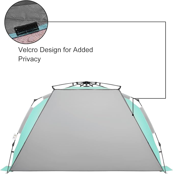Oileus XX-Large Pop Up Beach Tent Sun Shelter for 5-6 Person Portable Sun Shade Instant Tent for Beach with Carrying Bag, Stakes, 6 Sand Pockets, Anti UV for Fishing Hiking Camping Light Green