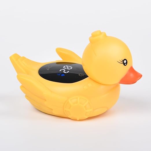 TKY Baby Bath Thermometer with Floating Toys - Digital Water & Room Temperature Monitor, Rechargeable Thermometer with Alerts for Newborn Bath Essentials, Infant Safety