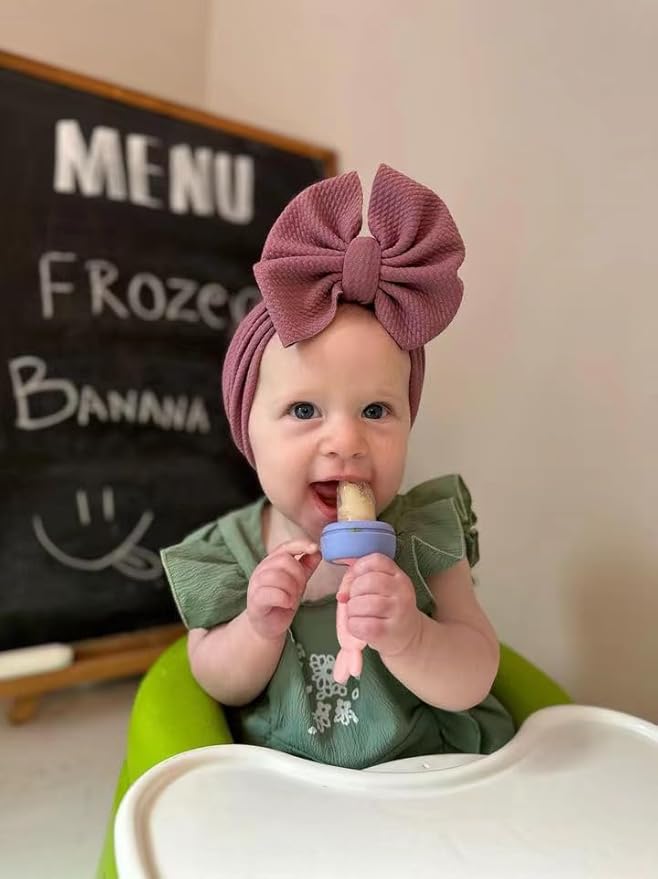 PandaEar 3 Pack Silicone Baby Fruit Food Feeder Pacifier with 3 Sizes Silicone Pouches, BPA Free Mesh Feeder for Infants