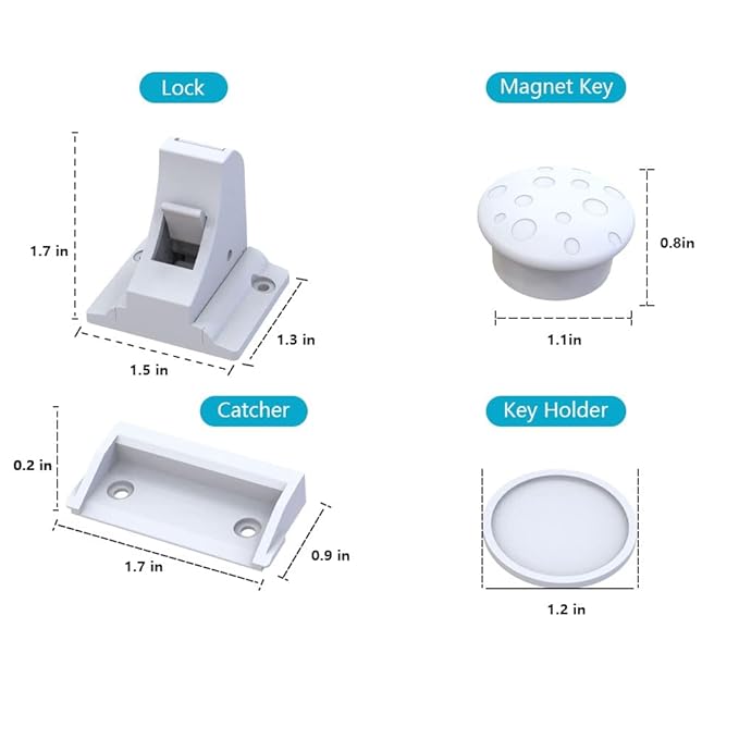 Upgraded Magnetic Cabinet Locks (6Locks and 2 Keys) Baby Proofing Cabinet Lock for Child Safety, No Drilling or Tools Needed