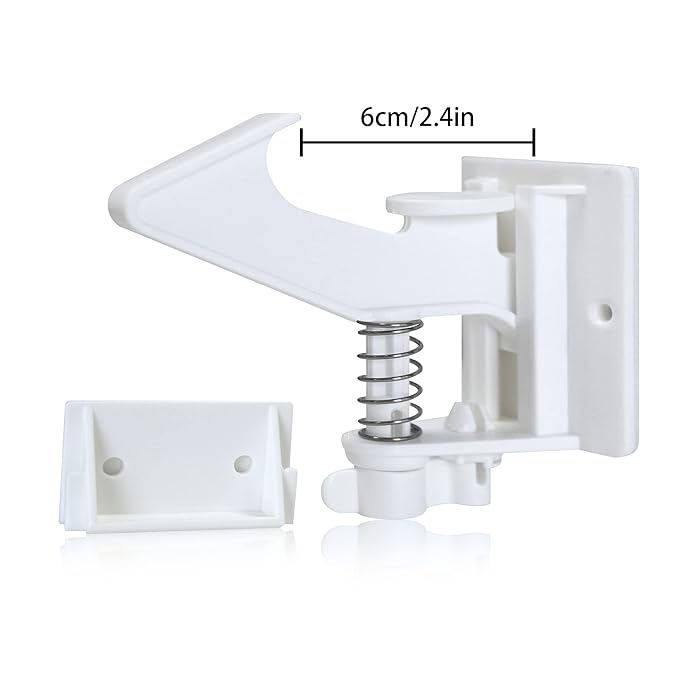10 Pack 3.5 Inches Longer Cabinet Locks for Babies Child Safety Latches - Vmaisi Baby Proofing Cabinets Drawer Lock with Adhesive Easy Installation