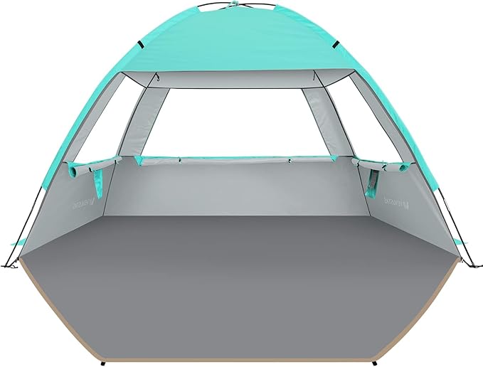 Venustas Beach Tent Sun Shelter for 3/4-5/6-7/8-10 Person, UPF 50+ UV Protection Beach Canopy, Lightweight and Easy Setup Cabana, Portable Shade Tent