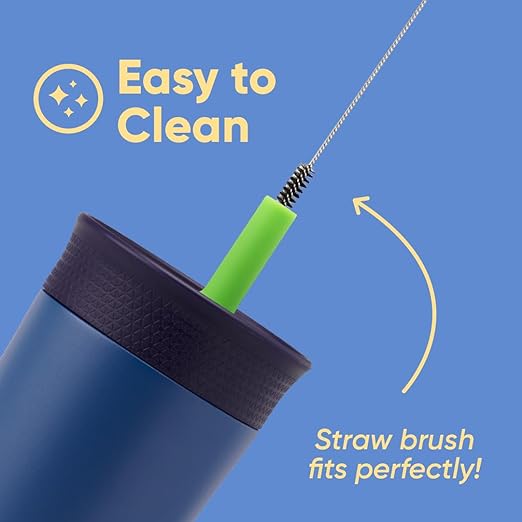 Owala Kids Insulation Stainless Steel Tumbler with Spill Resistant Flexible Straw, Easy to Clean, Kids Water Bottle, Great for Travel, Dishwasher Safe, 12 Oz, Peach and Yellow (Picnic)