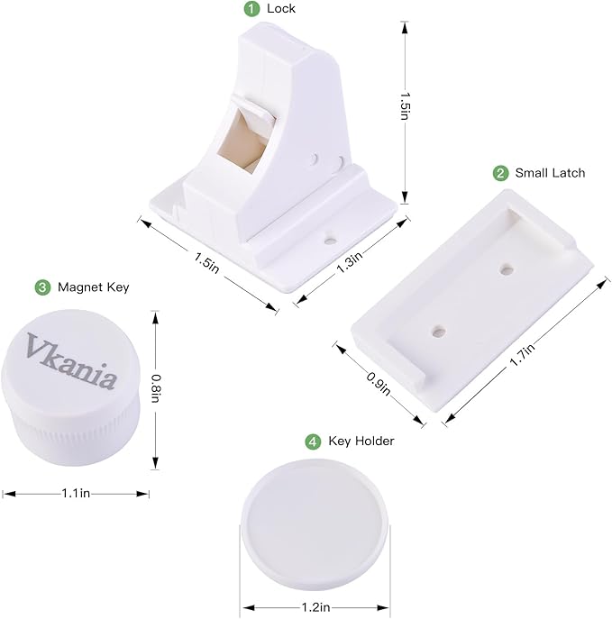 20 Pack Vkania Magnetic Cabinet Locks Baby Proofing - Baby Safety Latches for Drawers and Cabinets -Easy Installation No Drilling