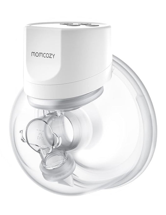 Momcozy Breast Pump S12 Pro Hands-Free, Wearable & Wireless Pump with Soft Double-Sealed Flange, 3 Modes & 9 Levels Double Electric Pump Portable, Smart Display, 24mm, 1 Pack, White