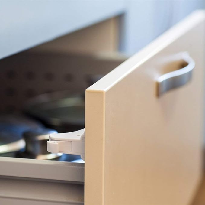 Norjews Child Safety Adhesive Magnetic Cabinet Locks (20 Locks and 3 Keys), Easy Install in Seconds, No Screws or Drilling, Invisible Baby Proof Locks for Cabinets and Drawers