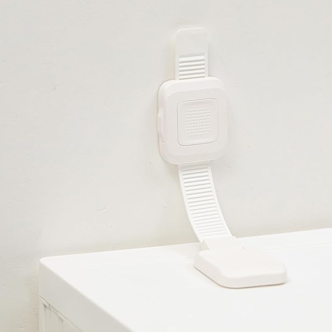 YEYA Upgraded No Drill Furniture Anchors for Baby Proofing, Anti-Tip Adjustable Straps, 4 Pack