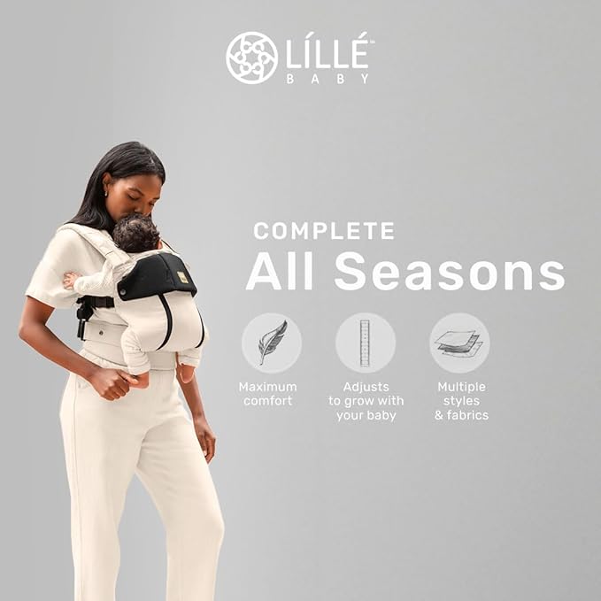 LÍLLÉbaby Complete All Seasons Ergonomic 6-in-1 Baby Carrier Infant to Toddler with Lumbar Support (7-45 Pounds), 360 Degree Baby Wearing & Multi-Position, Inward & Outward Facing (Moonbeam)