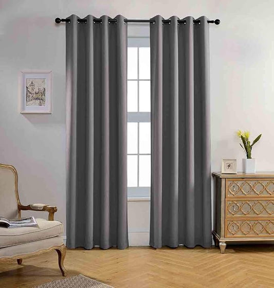 MIUCO Blackout Curtains Room Darkening Curtains Textured Grommet Curtains 2 Panels for Living Room 52 x 84 Inch Grey