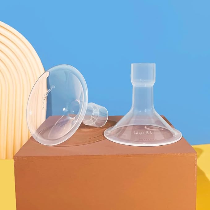 PumpMom-us 17mm Shields Compatible with Medela Breast Pump Parts, Replace Flange Accessories for PersonalFit, Freestyle, Harmony, Maxi, Flex Connector, PersonalFit Flex Breast Shield, 2pcs (17mm)