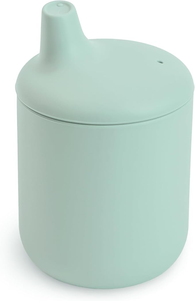 mushie 100% Silicone Baby Sippy Cup | 6 Months+ (Cambridge Blue)