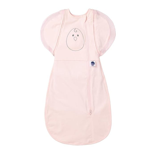 Nested Bean Air 6-in-1 Adaptable Baby Sleep Sack - Unweighted - Comfort & Safety for Natural Sleep, Preferred Arm Position Reduces Startle Reflex, Better for Baby, NB (7-13lbs) Soft Pink