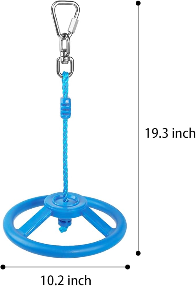 2-Pack Ninja Wheel Obstacle for Kids - 360° Rotatable Swing Monkey Wheel for Ninja Warrior Obstacle Course for Kids Ninja Warrior Slackline Kits - Blue, Yellow Color in Set